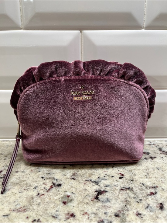 kate spade Handbags - Kate Spade Velvet Ruffled Cosmetic Case NWOT